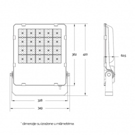 DAWN LED REFLEKTOR BR-FL200W-03Q 4000K 26000lm 90° IP65 - Img 3