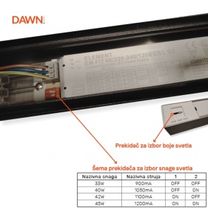 DAWN LED SVETILJKA LT-T-020 33/40/42/45W CCT BELA 1,2 met - Img 2