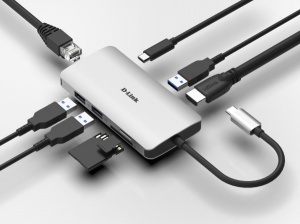 Docking D-Link DUB-M810 8in1 USB-C - HDMI/USB3.0x2/CR/PD/GLAN - Img 4