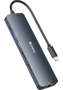 Docking station Sandberg USB-C - HDMI/DP/LAN/2xUSB 3.0/USB C PD 100W 136-43 - Img 1