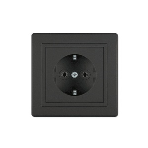 Dvopolna utičnica 16A 250V crna soft