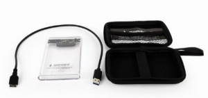 EE2-U3S9-6 Gembird USB 3.0 Externo kuciste za 2.5 SATA hard diskove 9,5mm transparentni + futrola A - Img 1