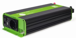 EG-PWC-PS1000-01 Gembird 12V Cist sinusni inverter DC/AC 1000W + USB port, 2,7KG - Img 2