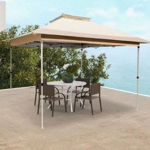 Gazebo paviljon sa mehanizmom 350x350cm Braon - Img 3