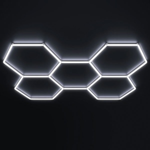 Hexagon Led tube 5 heads 6500K 225W lights tube: 440mm 25pcs, 100-110LM/W PF＞0.5 CRI＞80 PC - Img 3