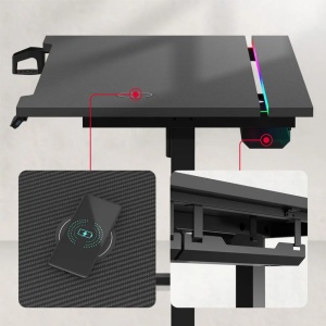 Huzaro Hero 8.7 Crni RGB Električni podesivi sto 140x70cm