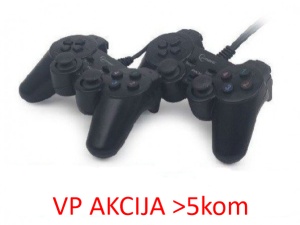 JPD-UDV2-11 ** Gembird USB 2.0 double analog vibration gamepad black (639) - Img 1