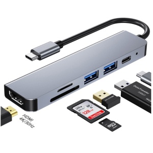Kettz KT-601G Tip C HUB 61 4K HDMI USB x 2 SDTF PD 87W - Img 2