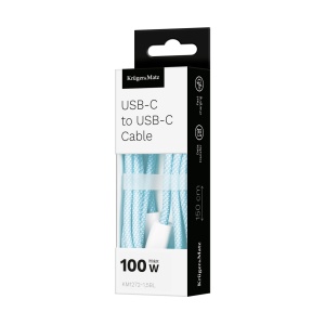 KRUGER&MATZ USB-C na USB-C kabl 1.5m za brzo punjenje i prenos podataka 100W 1.5m plavi KM1272-1,5BL - Img 4