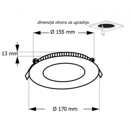 LED PANEL KA-C1 12W 6500K - Img 3