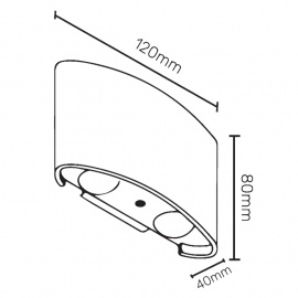 LED SVETILJKA JM-020 ZIDNA 4W 4000K IP54 CRNA - Img 3