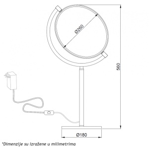 LUNA 255 STONA LAMPA 10W 3000K CRNA DIM