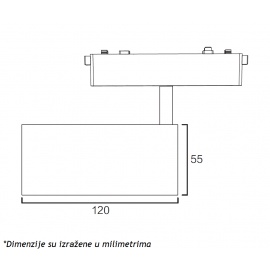 MAGNETIC SLIM REFLEKTOR LED26-055 18W 3000K 24° 48V DC BELI - Img 3