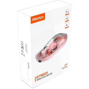 MEETION BTM005PK BEŽIČNI BT PUNJIVI Miš, 2.4GHZ, PINK - Img 2