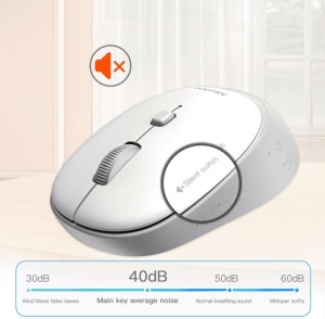 MEETION R571WH BEŽIČNI SILENT Miš, 2.4GHZ, BELO-SIVI - Img 3