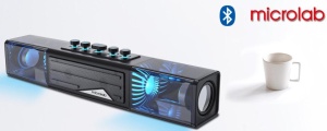 Microlab MS213B Bluetooth speaker soundbar 2x10W, Baterija 3.7V/4000mA USB, SD, AUX, LED/black - Img 3