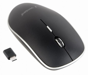 MUSW-4BSC-01 Gembird Type-C Necujni bezicni mis 2,4GHz opticki USB 800-1600Dpi black 115mm