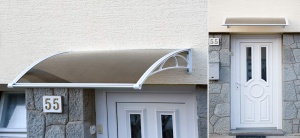 Nadstrešnica Za Vrata 82x120cm Bela Baza Ploča Bronza 6mm