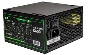 Napajanje D600 600W UGD Power 12cm FAN, 20+4pin, 4+4pin, 3xSATA, 1xIDE, 2x6+2pin Black - Img 2