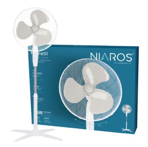 NIAROS PODNI Ventilator PREČNIKA 43CM, 45W, VISINA DO 133CM, BELI - Img 4