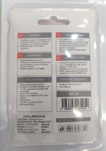 NIC-U6** Gembird USB 2.0 to Fast Ethernet LAN adapter 10/100 white, mrezna kartica (399) - Img 2