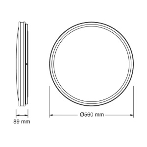OSRAM LED plafonjera 56cm 72W 4000K IP20 crna - Img 2