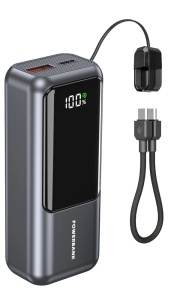 PB10-PD20-LCD-02 Gembird 20W Kompaktna baterija za brzo punjenje sa LCD ekranom, 10000 mAh