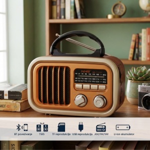 Prenosni retro Bluetooth radio 7771BT - Img 2