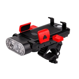 Punjiva LED lampa za bicikl sa sirenom i nosačem - Img 1
