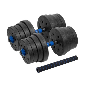 REBEL ACTIVE Bitumenski podesivi tegovi bučice sa spojnicom set 2x15kg RBA-2301