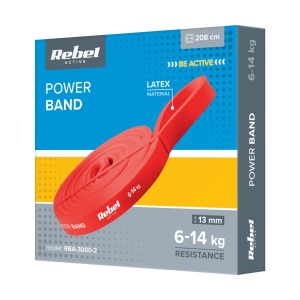REBEL ACTIVE Lateks guma elastična traka za vežbanje Power Band PL-2 crvena otpor 6-14 kg RBA-3000-2 - Img 3