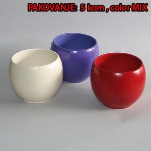 Saksija OBLOGA loptasta kolor mix dim.Ø15x13cm