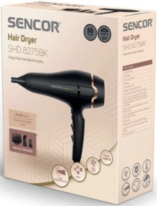 SENCOR Fen za kosu SHD 8275BK,crna,2400W,kabl 2m,jonizator,731g - Img 2
