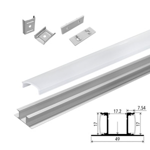 Set aluminijumski zidni profil za dve LED trake 2m 17x49 mm
