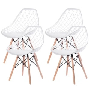 Set trpezarijskih plastičnih stolica 4 kom Skandi bela Lemon 25-KS008SET