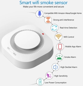SMART-SMOKE Gembird Wifi pametni senzor detektor dima 80DB alarm pozara Zigbee - Img 3