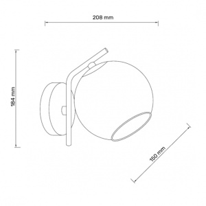 TALIA 28 ZIDNA LAMPA 1*E14 CRNA/BAKAR - Img 2