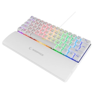 Tastatura žična gaming Rampage PLOWER K60 mehanička plavi switch bela 37254 - Img 3
