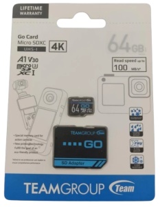 TeamGroup MICRO SDHC/SDXC 64GB GO UHS-I U3 V30, 100/50MB/s +SD Adapter TGUSDX64GU303 - Img 3