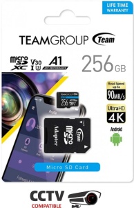 TeamGroup MICRO SDXC 256GB ELITE, UHS-I U3 V30 A1, 100/50MB/s +SD Adapter TEAUSDX256GIV30A103