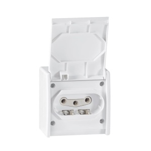 Tropolna utičnica bela IP44 PVC 16A 440V
