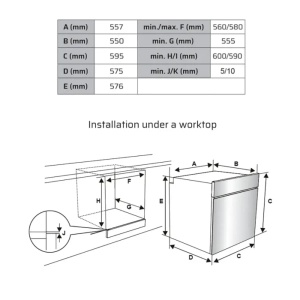 Ugradna rerna Vox EBM 2110 W ventilatorska/zapremina 65l - Img 2
