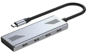 UHB-CM-U310-C4-01 Gembird razdelnik, IN-1 x USB Type-C (M) OUT-4 x USB Type-C (F) - Img 3