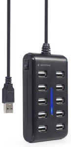 UHB-U2P10P-01 Gembird 10-port USB 2.0 HUB, black - Img 3