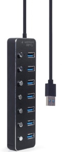 UHB-U3P7P-01 Gembird 7-port USB 3.1 (Gen 1) hub with switches, black - Img 2