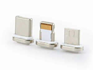 X-CC-USB2-AMLM31-1M Magnetic USB charging combo 3-in-1 cable, silver, 1 m - Img 2
