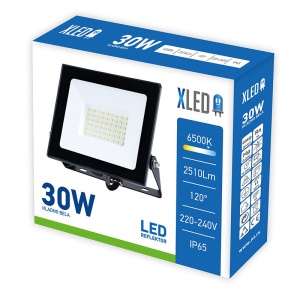 XLED 30W LED reflektor 6500K,2510Lm,IP65,AC220-240V,crni - Img 1