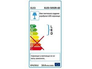 XLED 5050R-60 LED traka IP20,60 Led/m,bez zaštite/14.4W/m,5m kotur, Crvena - Img 2