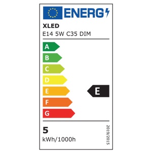 Xled E14 5W C35 Filament Sijalica dimabilna,2700K,220V,600Lm,35*98mm,Ra≥80 PF≥0.5 Clear - Img 2