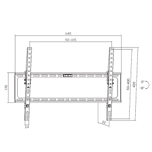 Xstand TILT 37-86 Nosač za TV/Nagib-8-0/VESA 600x400/45kg/2cm od zida - Img 2